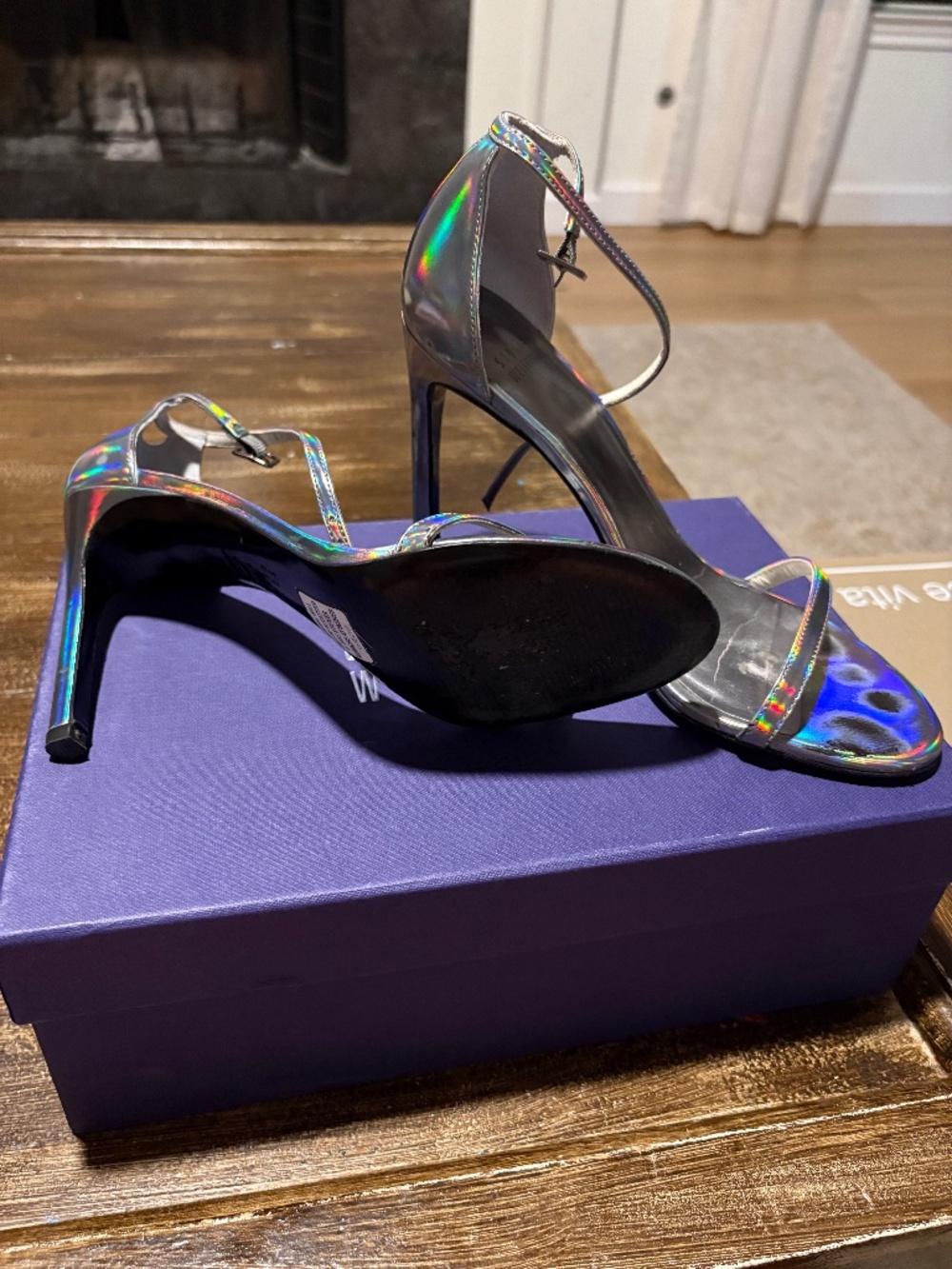 Stuart Weizman silver high heels